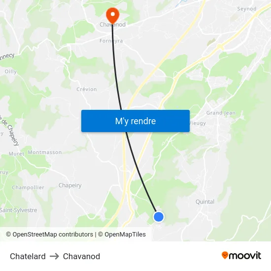 Chatelard to Chavanod map