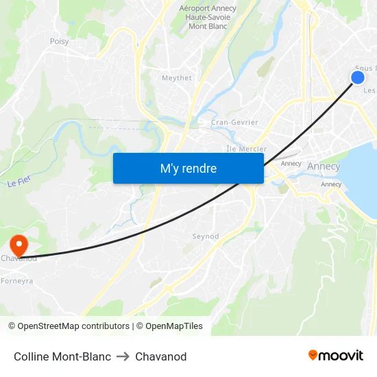Colline Mont-Blanc to Chavanod map
