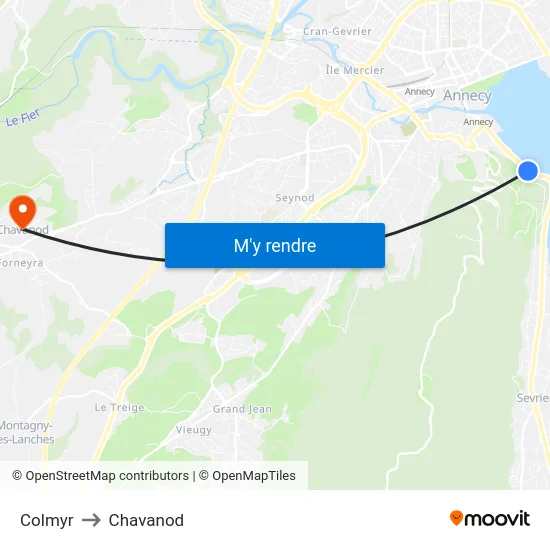 Colmyr to Chavanod map