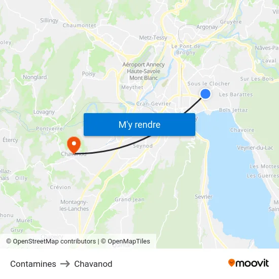 Contamines to Chavanod map