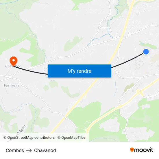 Combes to Chavanod map