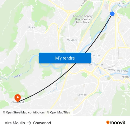 Vire Moulin to Chavanod map