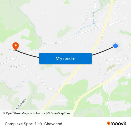 Complexe Sportif to Chavanod map