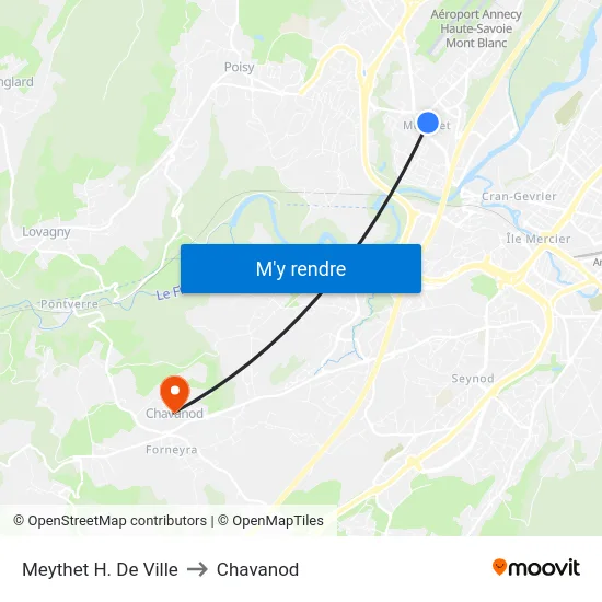 Meythet H. De Ville to Chavanod map
