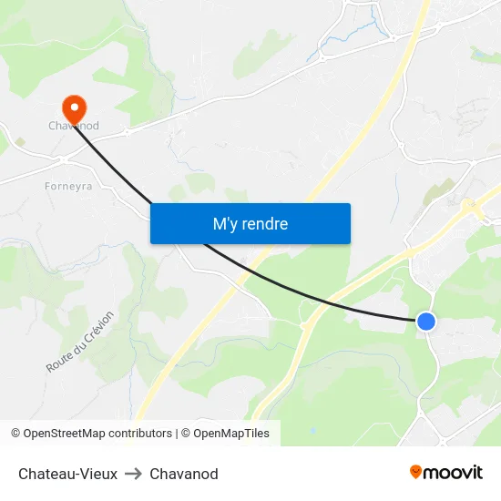 Chateau-Vieux to Chavanod map