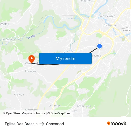 Eglise Des Bressis to Chavanod map