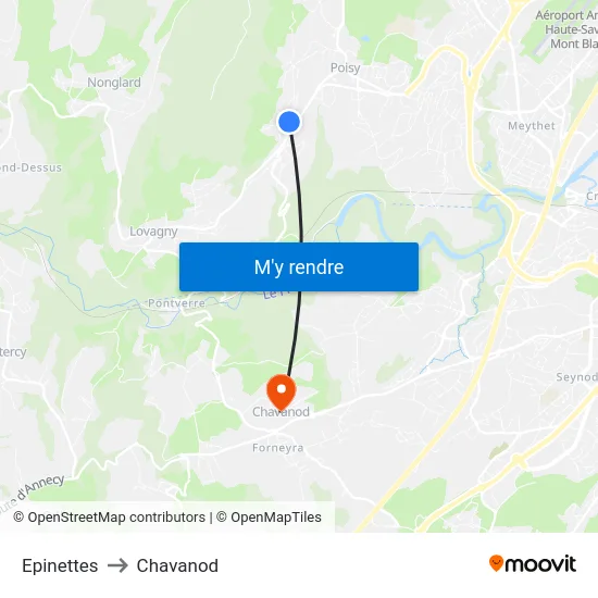 Epinettes to Chavanod map