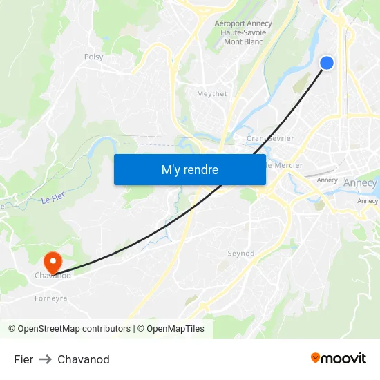 Fier to Chavanod map