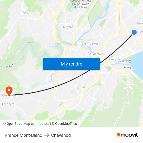 France Mont-Blanc to Chavanod map