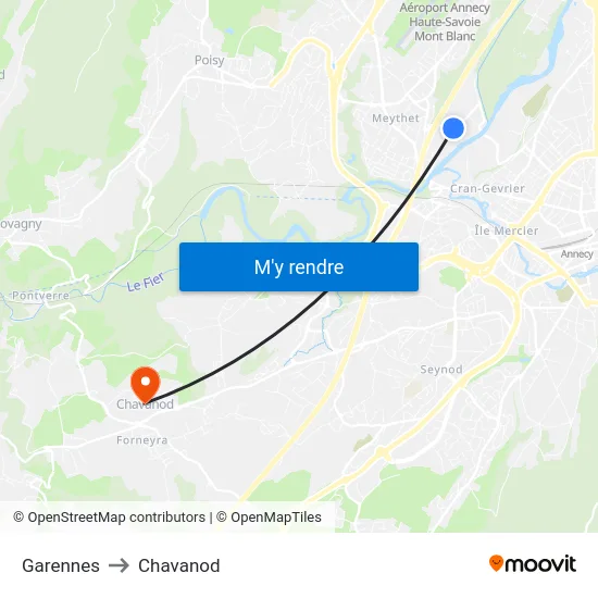 Garennes to Chavanod map