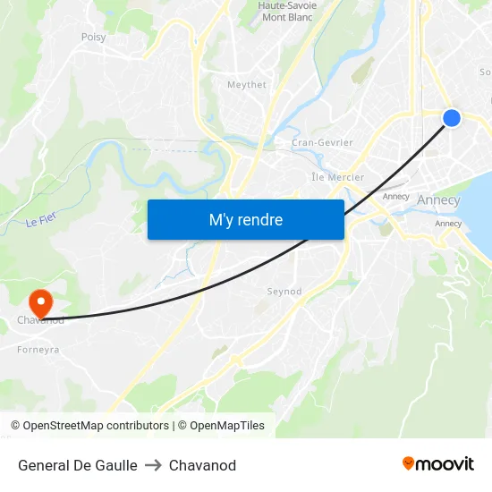 General De Gaulle to Chavanod map