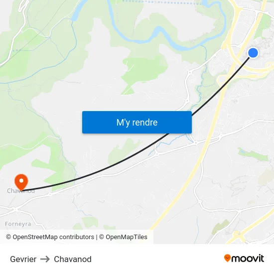 Gevrier to Chavanod map