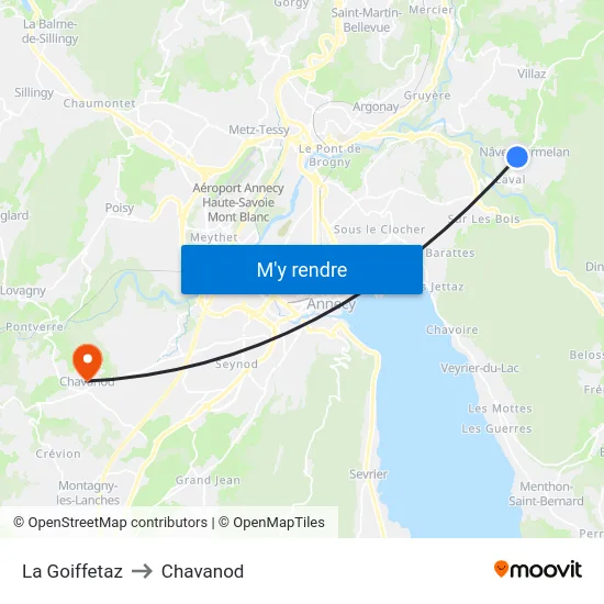 La Goiffetaz to Chavanod map