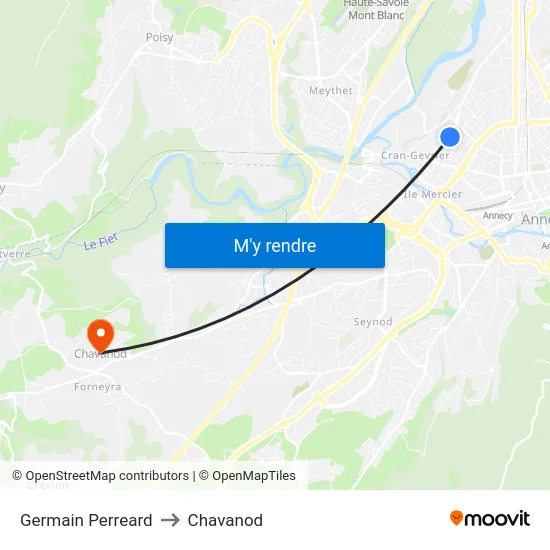 Germain Perreard to Chavanod map