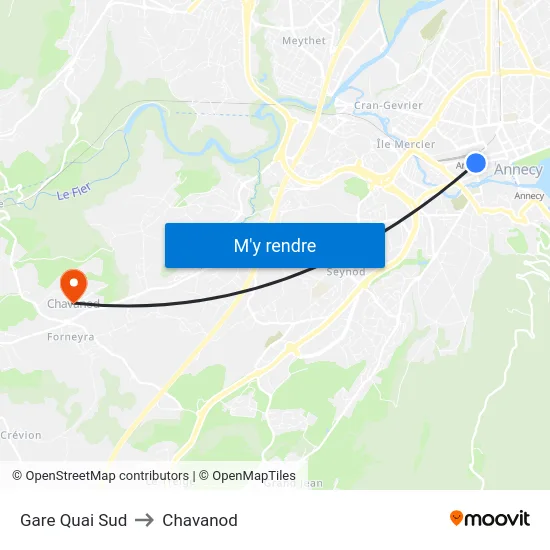 Gare Quai Sud to Chavanod map