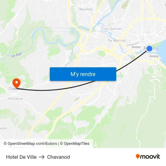 Hotel De Ville to Chavanod map