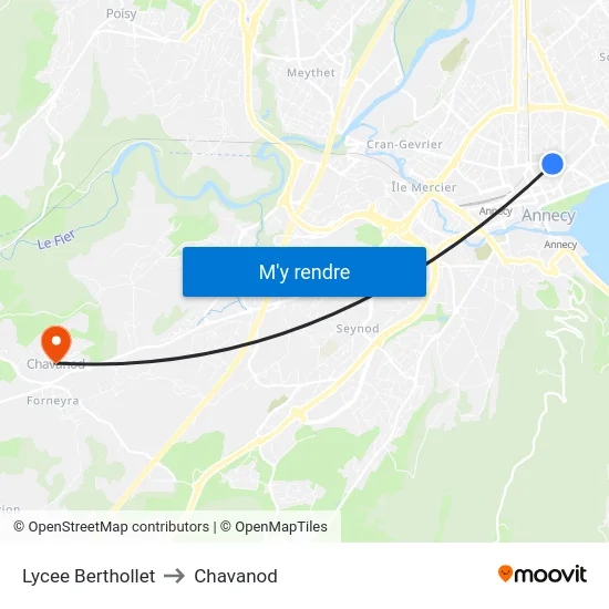 Lycee Berthollet to Chavanod map