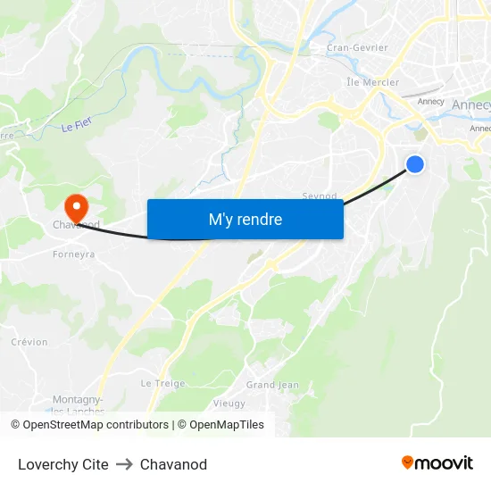 Loverchy Cite to Chavanod map