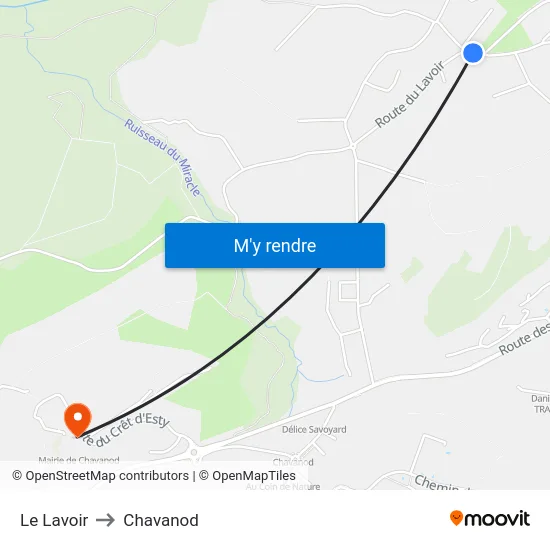 Le Lavoir to Chavanod map