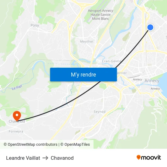Leandre Vaillat to Chavanod map