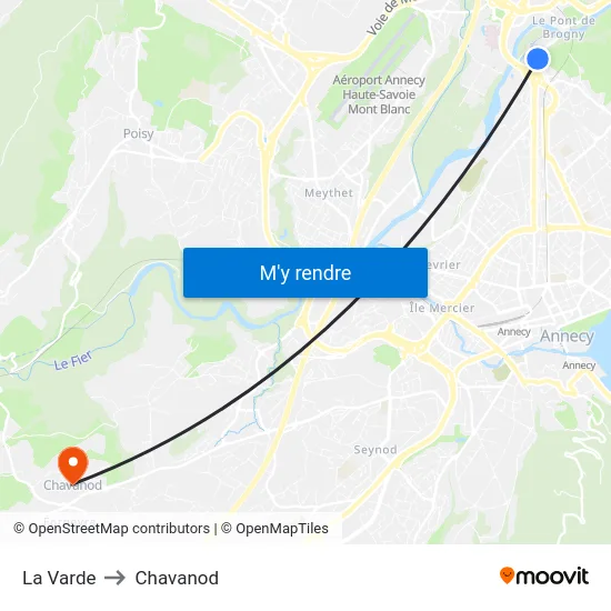 La Varde to Chavanod map