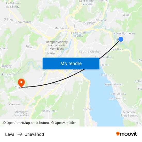 Laval to Chavanod map
