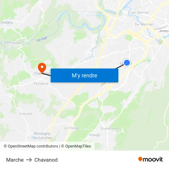 Marche to Chavanod map