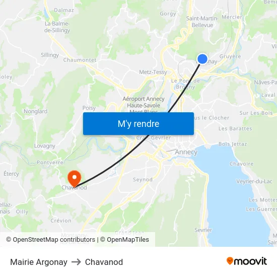 Mairie Argonay to Chavanod map
