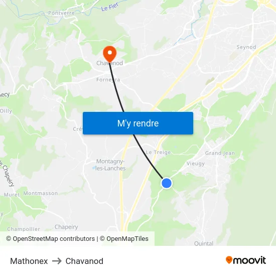 Mathonex to Chavanod map