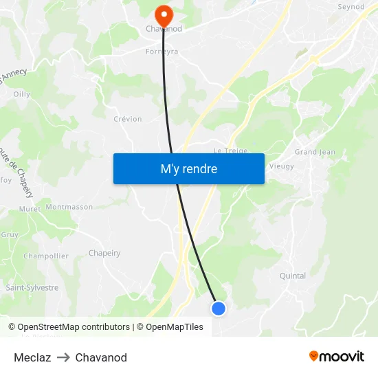 Meclaz to Chavanod map