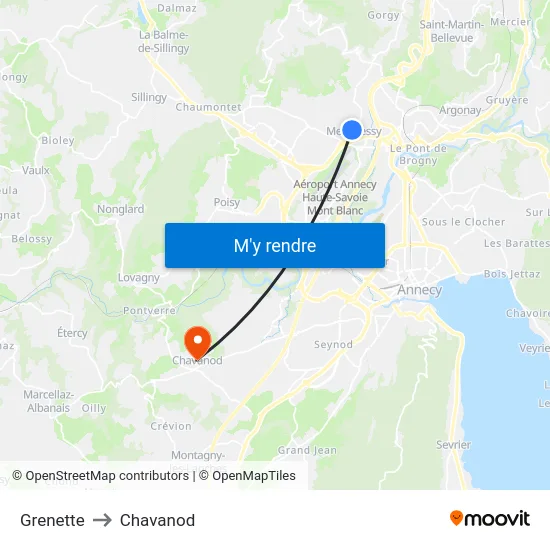 Grenette to Chavanod map