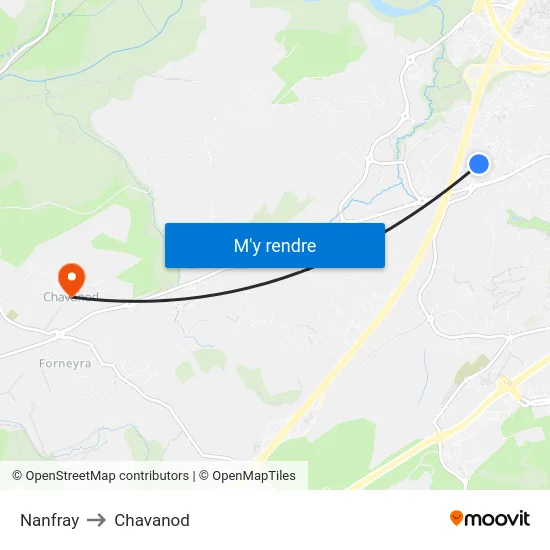 Nanfray to Chavanod map