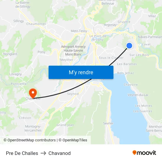 Pre De Challes to Chavanod map