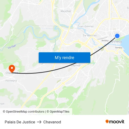 Palais De Justice to Chavanod map