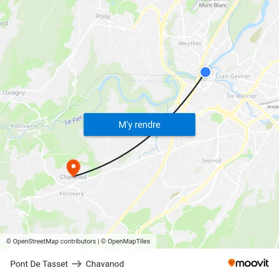 Pont De Tasset to Chavanod map