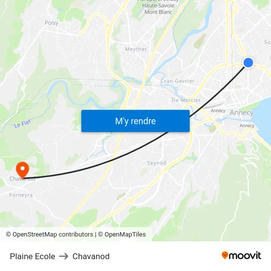 Plaine Ecole to Chavanod map