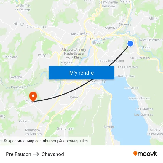 Pre Faucon to Chavanod map
