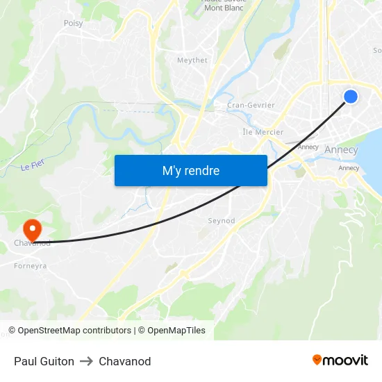 Paul Guiton to Chavanod map