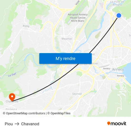 Piou to Chavanod map