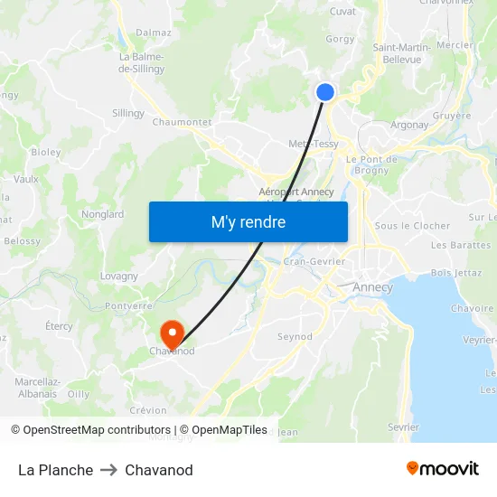 La Planche to Chavanod map