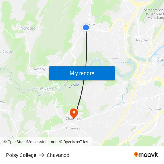 Poisy College to Chavanod map
