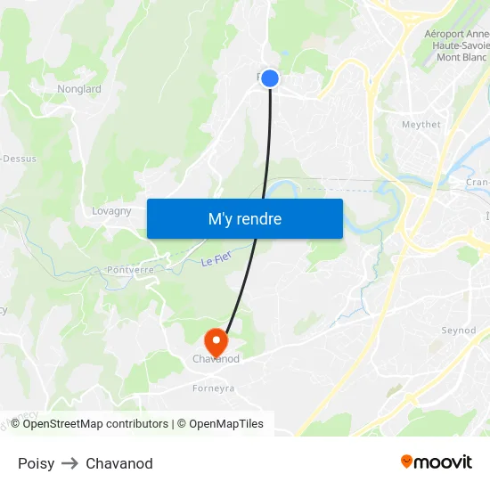 Poisy to Chavanod map