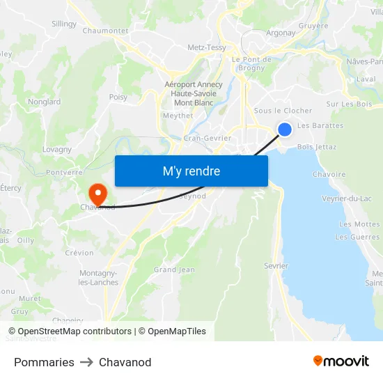 Pommaries to Chavanod map