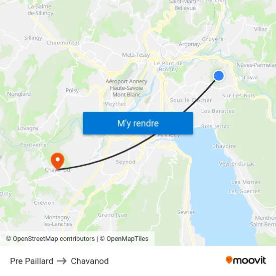 Pre Paillard to Chavanod map