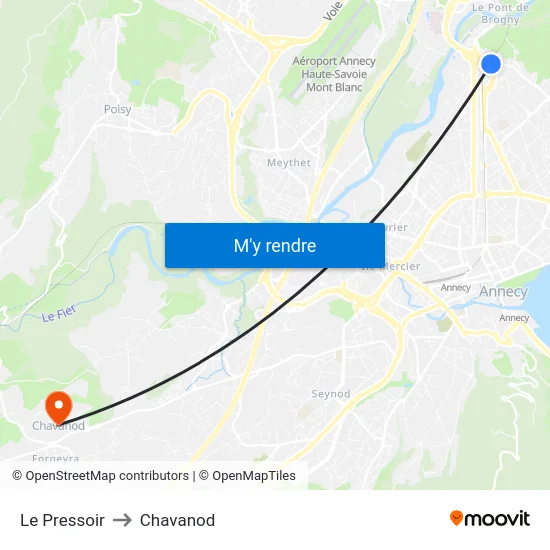 Le Pressoir to Chavanod map