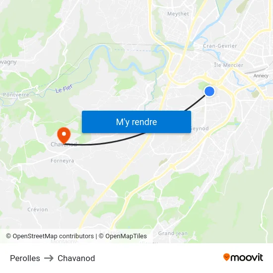 Perolles to Chavanod map