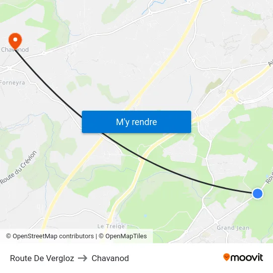 Route De Vergloz to Chavanod map
