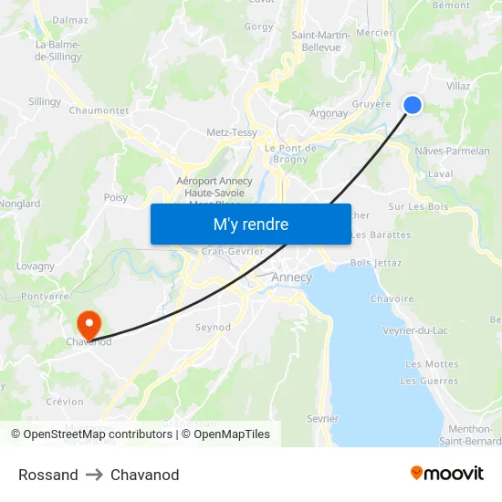Rossand to Chavanod map