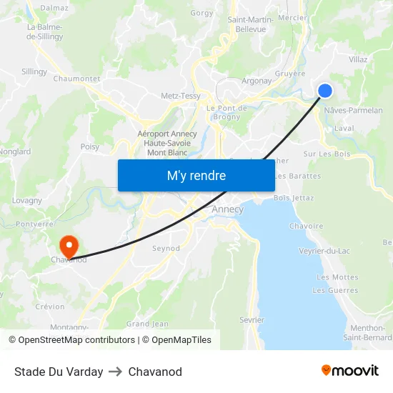 Stade Du Varday to Chavanod map