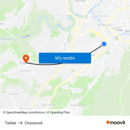 Taillee to Chavanod map